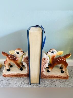 Deer Bookends Kitschy Fawn Bookends1950s Ceramic Baby Deer Decor